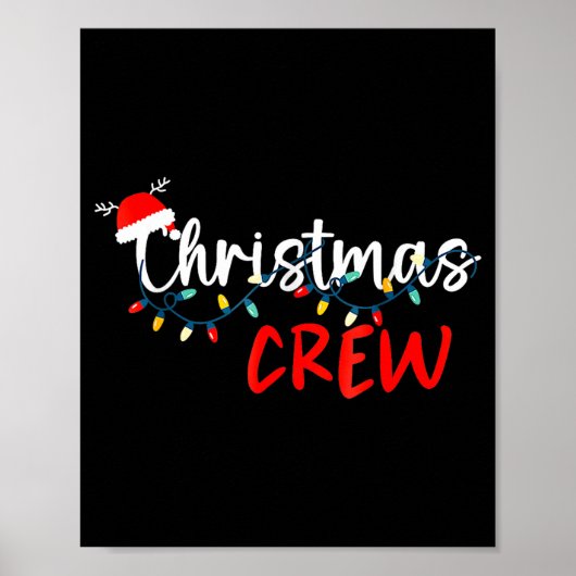Christmas Crew Xmas Lights Family Matching Pajamas ポスター (正面)