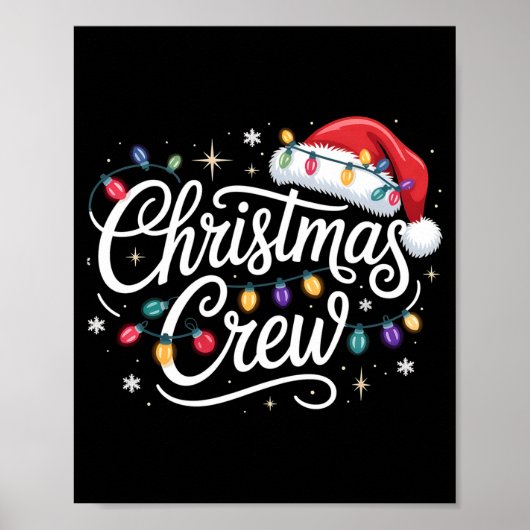 Christmas Crew Xmas Lights Family Matching Pajamas ポスター (正面)