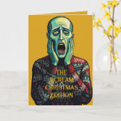 Christmas Crisis - Edvard Munch Seasonal Sweater カード (黄色い花)