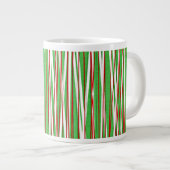 Christmas Crisscross, red and green ジャンボコーヒーマグカップ (正面右)