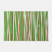 Christmas Crisscross, red and green ドアマット (正面)