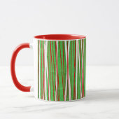 Christmas Crisscross, red and green マグカップ (左)