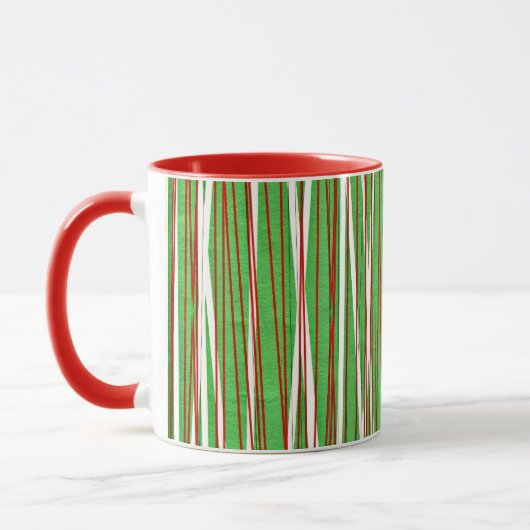 Christmas Crisscross, red and green マグカップ (左)