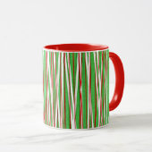 Christmas Crisscross, red and green マグカップ (正面右)