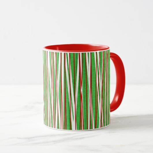 Christmas Crisscross, red and green マグカップ (正面右)