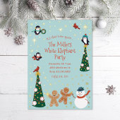Christmas Critters Holiday Party 箔招待状