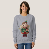 Christmas Crochet Fairy Women’s Sweatshirt – Cute  スウェットシャツ (正面フル)