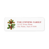 Christmas Cross Return Address Labels ラベル (正面)
