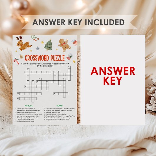 Christmas Crossword Puzzle Game シーズンカード