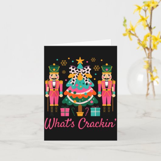 Christmas Crushing It Nutcracker - Funny Retro Ugl カード (黄色い花)