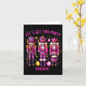 Christmas Crushing It Nutcracker - Funny Retro Ugl カード (黄色い花)