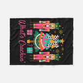 Christmas Crushing It Nutcracker - Funny Retro Ugl フリースブランケット (正面(横))