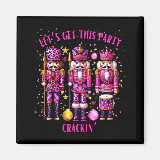 Christmas Crushing It Nutcracker - Funny Retro Ugl マグネット (正面)