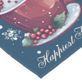 Christmas Cup of Hot Chocolate | Blue ミディアムテーブルランナー (コーナー)