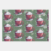 Christmas Cup of Hot Chocolate | Green ラッピングペーパーシート (正面2)