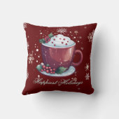 Christmas Cup of Hot Chocolate | Red クッション (裏面)