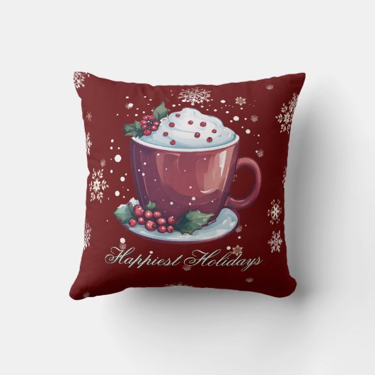 Christmas Cup of Hot Chocolate | Red クッション (裏面)
