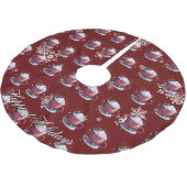 Christmas Cup of Hot Chocolate | Red ブラッシュドポリエステルツリースカート (アングル)