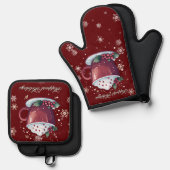 Christmas Cup of Hot Chocolate | Red 鍋つかみ&鍋敷きセット (正面/裏面)