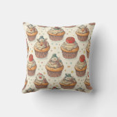 Christmas Cupcake Party Pattern | Cute Desserts クッション (裏面)