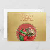 Christmas Cupcakes Savor the Joy ポストカード (正面/裏面)