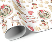 Christmas Custom Photo & From Name Cookie ラッピングペーパー (ロールコーナー)