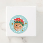 Christmas Custom Photo Name Funny Elf Blue Gift フェイバータグ (インサイチュ)