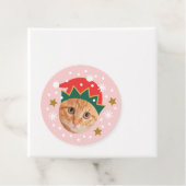Christmas Custom Photo Name Funny Elf Pink Gift フェイバータグ (インサイチュ)