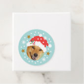 Christmas Custom Photo Name Funny Santa Blue Gift フェイバータグ (インサイチュ)