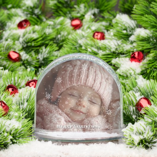 Christmas Custom Photos Snowflakes Snow Globe (クリスマス)