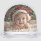 Christmas Custom Photos Snowflakes Snow Globe (裏面)