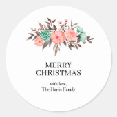 Christmas Custom Text Stickers Roll ラウンドシール (正面)