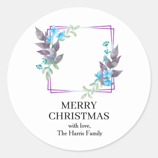 Christmas Custom Text Stickers Roll ラウンドシール (正面)