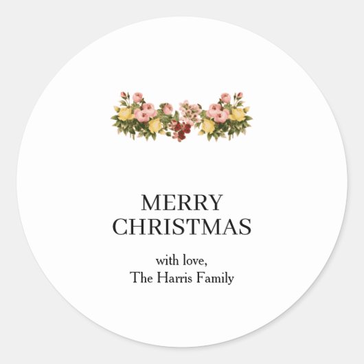 Christmas Custom Text Stickers Roll ラウンドシール (正面)