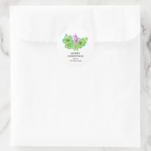 Christmas Custom Text Stickers Roll ラウンドシール (バッグ)