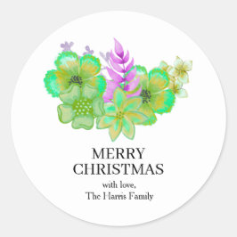 Christmas Custom Text Stickers Roll ラウンドシール