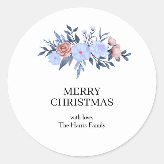 Christmas Custom Text Stickers Roll ラウンドシール (正面)