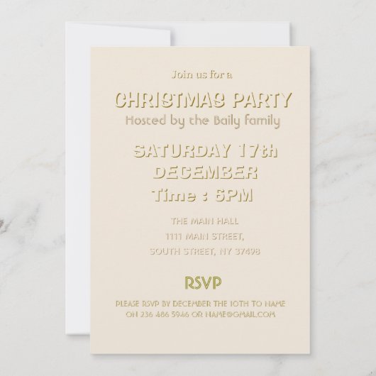 Christmas Customizable 招待状 (裏面)