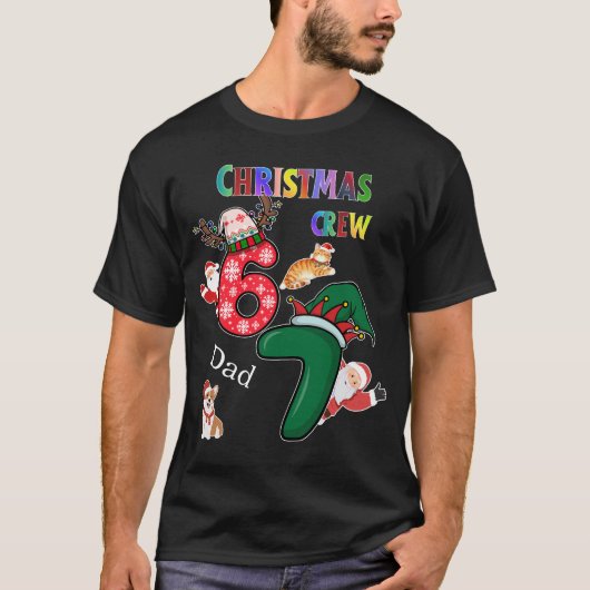 Christmas Customizable Family Crew Fun Black Tシャツ (正面)
