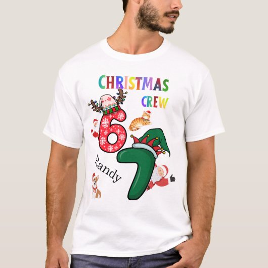 Christmas Customizable Family Crew Fun  Tシャツ (正面)