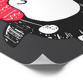 Christmas Cute Baby Penguin Wearing Winter Hat W_e ポスター (角)