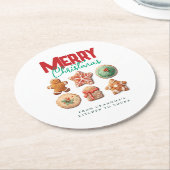 Christmas Cute Cookies Winter Holiday Baking Party ラウンドペーパーコースター (アングル)