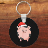 Christmas Cute G Round Nk G Holiday Art キーホルダー (正面)