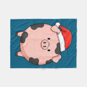 Christmas Cute G Round Nk G Holiday Art  フリースブランケット (正面(横))
