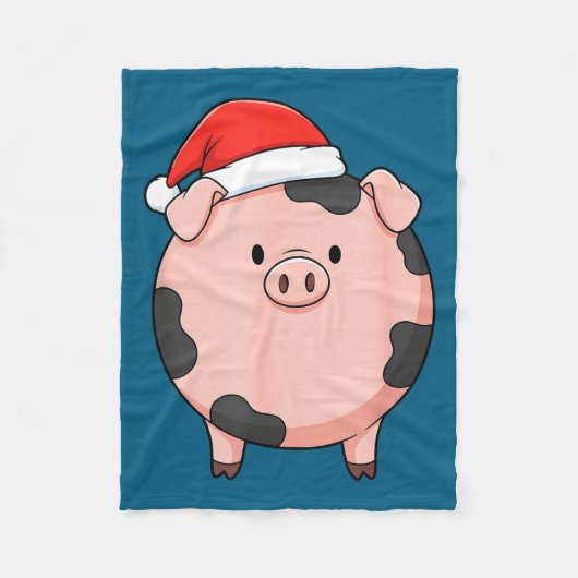 Christmas Cute G Round Nk G Holiday Art  フリースブランケット (正面)