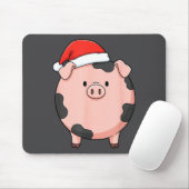 Christmas Cute G Round Nk G Holiday Art  マウスパッド (マウス)
