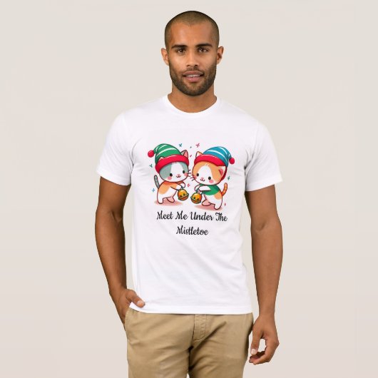 Christmas Cute Meet Me Under The MistleToe  Tシャツ (正面フル)