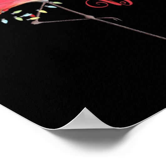 Christmas Cute Nk Flamingo String Lights T Shirt  ポスター (角)