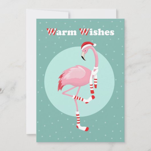    Christmas Cute Pink Flamingo シーズンカード (正面)