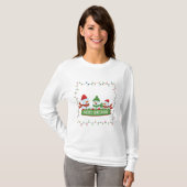 Christmas Cute Snowmen Lights Frame Tシャツ (正面フル)